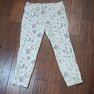 Old Navy Colorful Floral PIXIE Ankle Pants size 10
